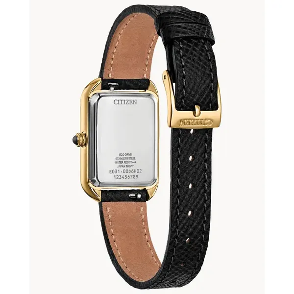 citizen dress classic watch Citizen Ladies' Eco-Drive Dress Classic Black Dial Black Leather Strap Watch 23.5mm