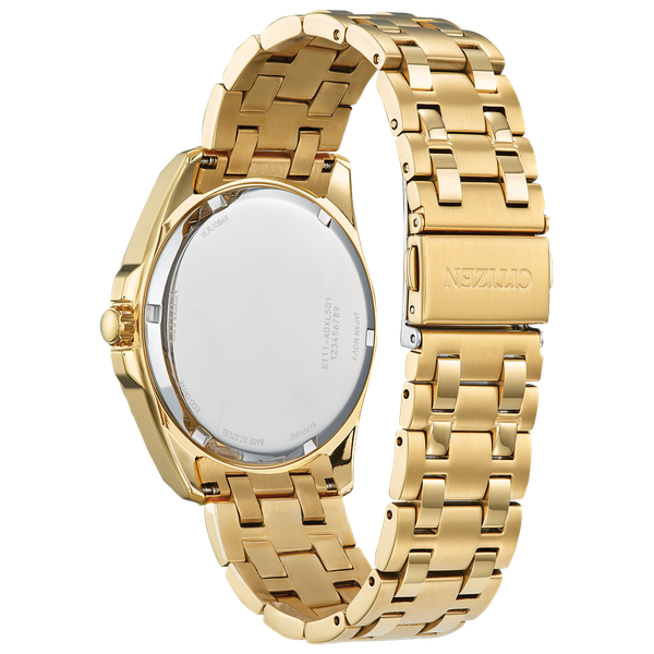 Citizen Peyten Eco WR100 Sterling Silver Gold Bracelet Champagne Watch Image 2 Kiefer Jewelers Lutz, FL