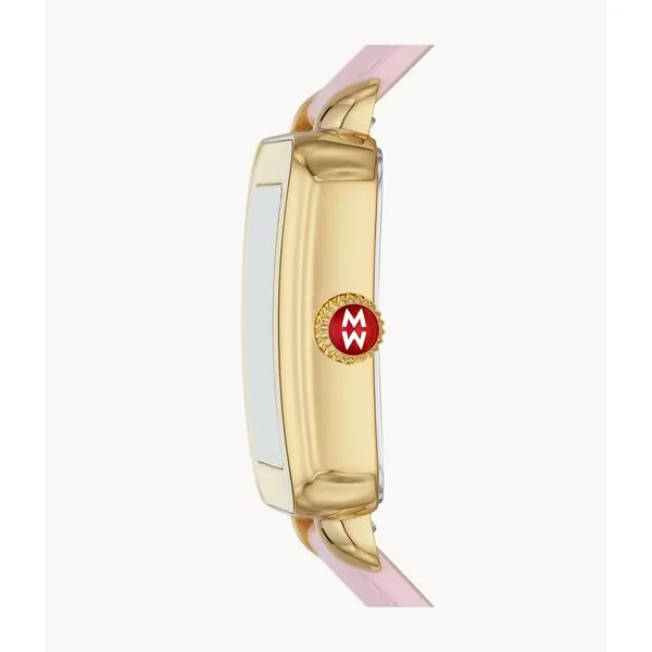 Deco Sport Gold Pink Leather Michelle Watch Image 2 Kiefer Jewelers Lutz, FL