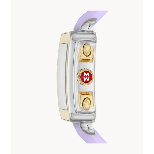 Deco Sport Gold-Tone Lavender Silicone Michele Watch Image 2 Kiefer Jewelers Lutz, FL
