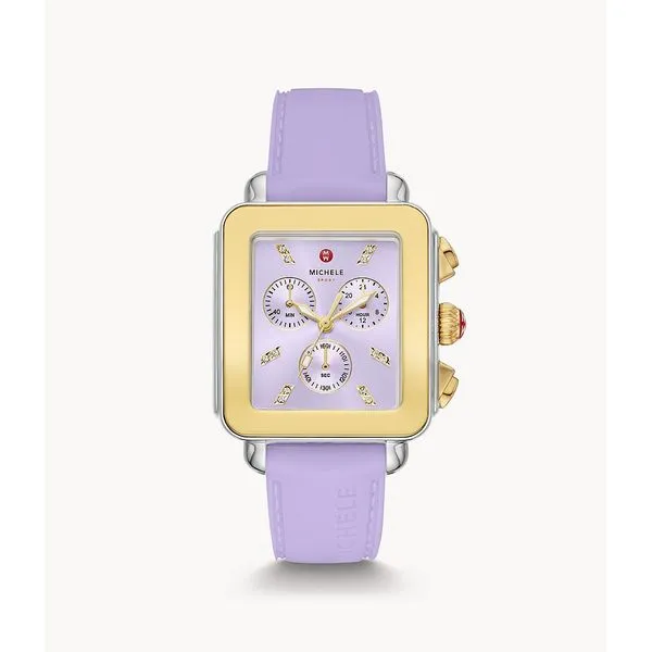 Deco Sport Gold-Tone Lavender Silicone Michele Watch Kiefer Jewelers Lutz, FL