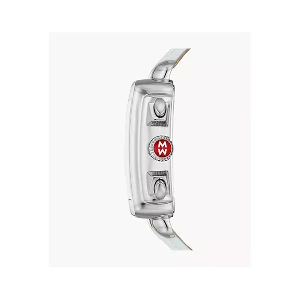 Michele Stainless Steel Deco Sport Chrono White Leather Watch Image 3 Kiefer Jewelers Lutz, FL