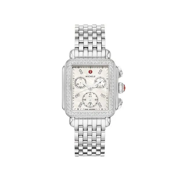 Deco Sterling Silver Diamond Michele Watch Kiefer Jewelers Lutz, FL