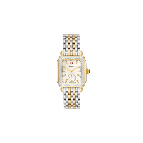Deco Mid Two-Tone 18K Gold-Plated Diamond Michele Watch Kiefer Jewelers Lutz, FL