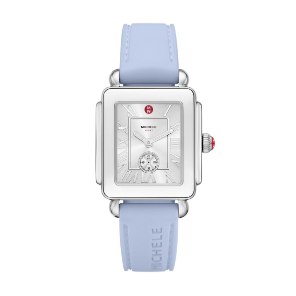 Deco Sport Mid Stainless Steel Pastel Blue Silicone Watch by Michele Kiefer Jewelers Lutz, FL
