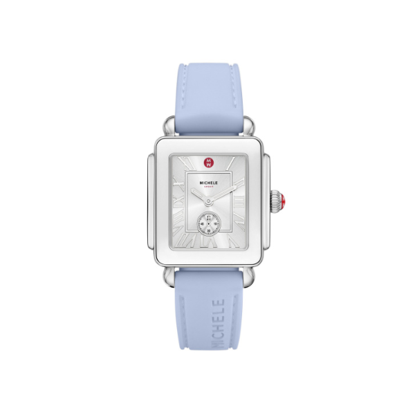 Deco Sport Mid Stainless Steel Pastel Blue Silicone Watch by Michele Kiefer Jewelers Lutz, FL