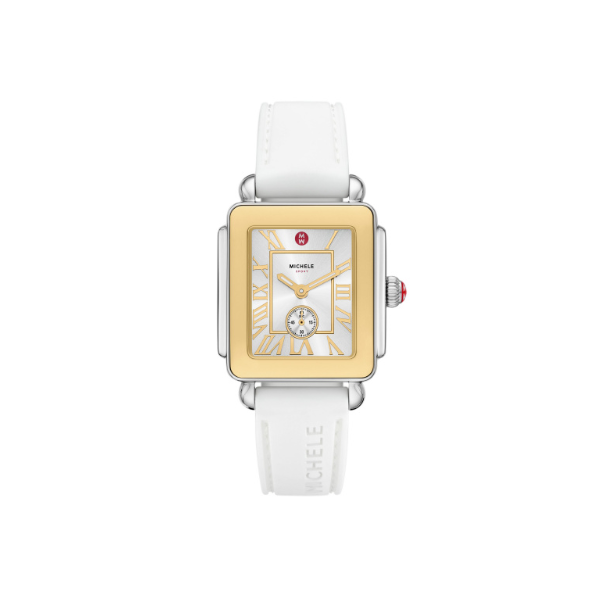 Deco Sport Mid Two-Tone White Silicone Watch by Michele Kiefer Jewelers Lutz, FL