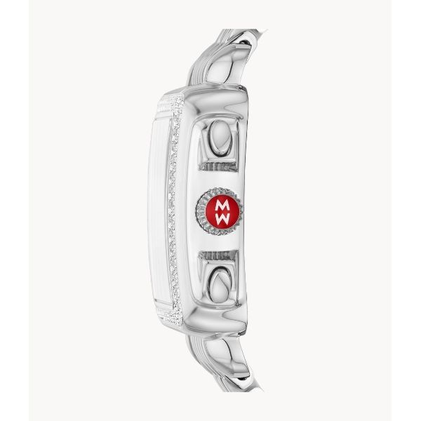 Deco Sterling Silver Diamond Michele Watch Image 2 Kiefer Jewelers Lutz, FL