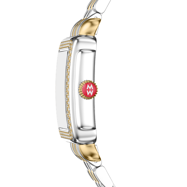 Deco Madison Mid Diamond Two-Tone 18K Gold-Plated Stainless Steel Watch by Michele Image 4 Kiefer Jewelers Lutz, FL