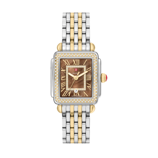 Deco Madison Mid Diamond Two-Tone 18K Gold-Plated Stainless Steel Watch by Michele Kiefer Jewelers Lutz, FL