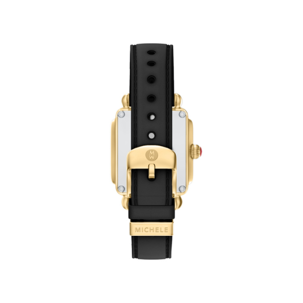 Deco Sport Mid Gold-Tone Black Silicone Watch by Michele Image 2 Kiefer Jewelers Lutz, FL