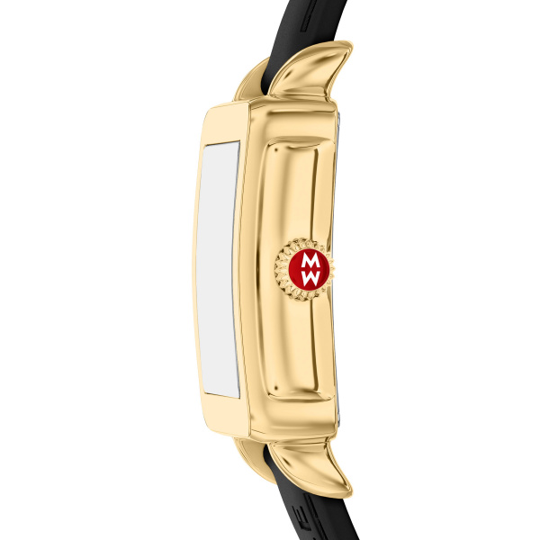 Deco Sport Mid Gold-Tone Black Silicone Watch by Michele Image 3 Kiefer Jewelers Lutz, FL