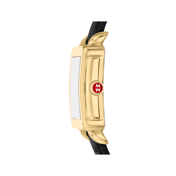Deco Sport Mid Gold-Tone Black Silicone Watch by Michele Image 3 Kiefer Jewelers Lutz, FL