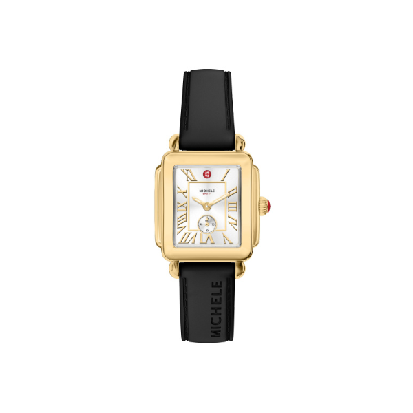 Deco Sport Mid Gold-Tone Black Silicone Watch by Michele Kiefer Jewelers Lutz, FL