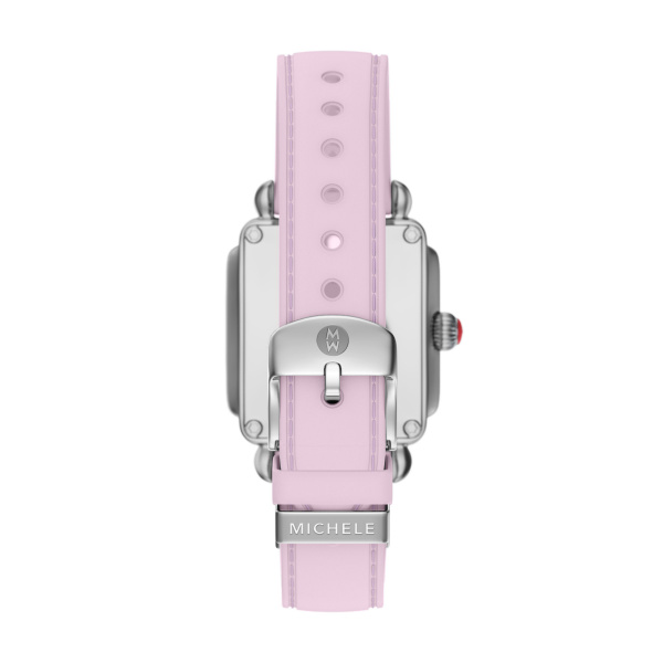 Deco Sport Mid Stainless Steel Pink Silicone Watch by Michele Image 2 Kiefer Jewelers Lutz, FL