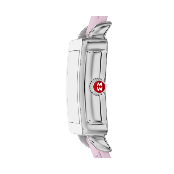 Deco Sport Mid Stainless Steel Pink Silicone Watch by Michele Image 3 Kiefer Jewelers Lutz, FL