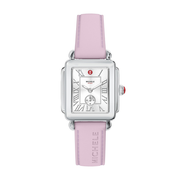Deco Sport Mid Stainless Steel Pink Silicone Watch by Michele Kiefer Jewelers Lutz, FL