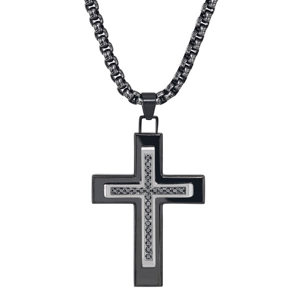 Men's Black Diamond Cross 002-400-2004093 - Silver Necklaces | Kiefer ...