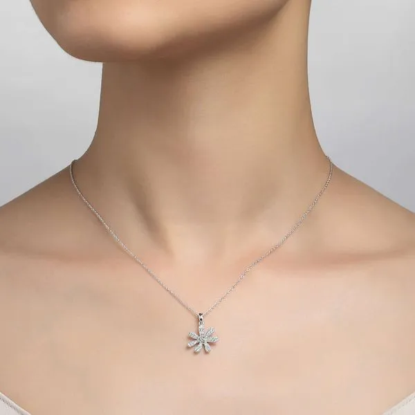 Lafonn Flower Pendant Image 2 Kiefer Jewelers Lutz, FL