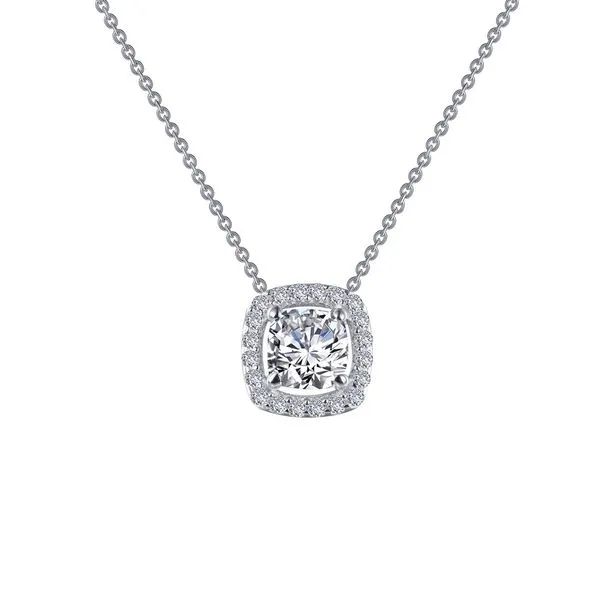 Sterling Silver Simulated Cushion Diamond Pendant Kiefer Jewelers Lutz, FL