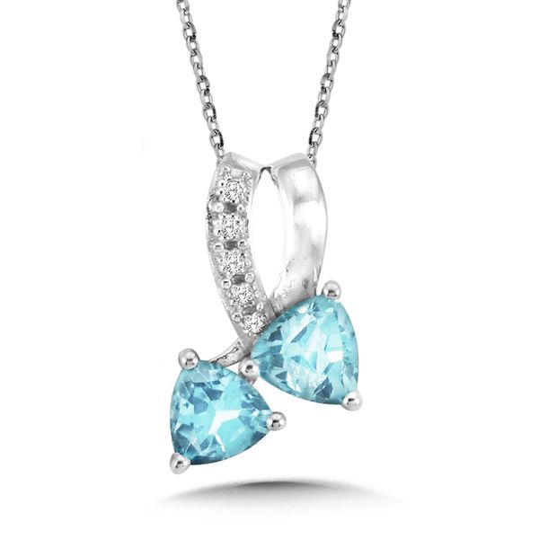 Sterling Silver Blue Topaz and Diamond Necklace Kiefer Jewelers Lutz, FL