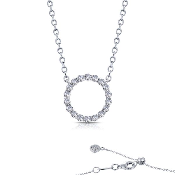 Lafonn Sterling Silver and CZ Open Circle Necklace Kiefer Jewelers Lutz, FL