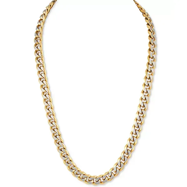Sterling Silver Two Tone Curb Link Chain Necklace Kiefer Jewelers Lutz, FL