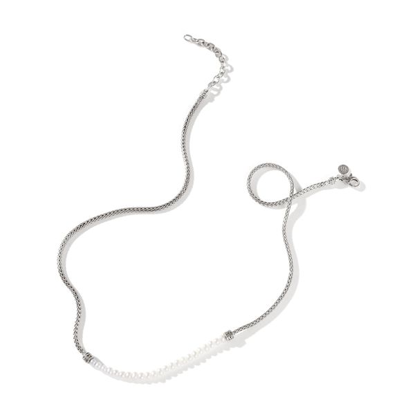 John Hardy Sterling Silver Cultured Fresh Water Pearl Station Necklace Image 2 Kiefer Jewelers Lutz, FL