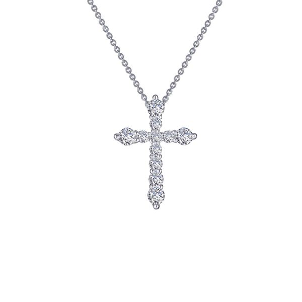 Sterling Silver .67 Carat Total Weight Simulated Diamond Cross Pendant Nck Kiefer Jewelers Lutz, FL