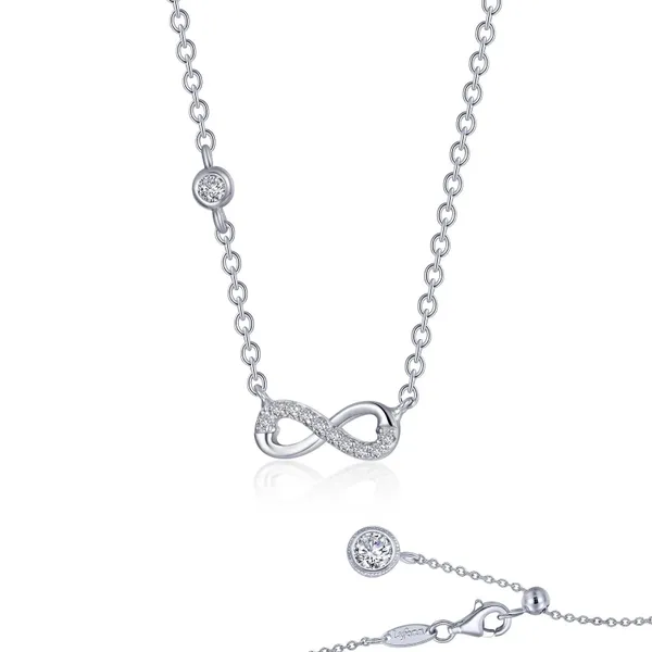 Sterling Silver Simulated Diamond Infinity Necklace Kiefer Jewelers Lutz, FL
