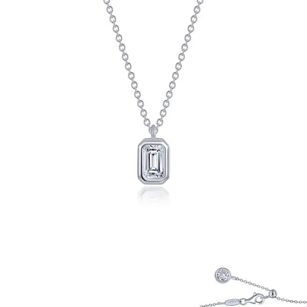 Sterling Silver Simulated Diamond Bezel-Set Solitaire Choker Necklace Kiefer Jewelers Lutz, FL