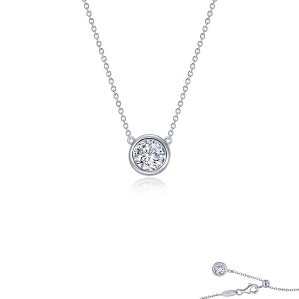Sterling Silver Diamond Bezel-Set Solitaire Necklace Kiefer Jewelers Lutz, FL