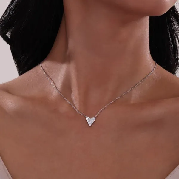 Sterling Silver .67CTW Simulated Diamond Heart Necklace Image 2 Kiefer Jewelers Lutz, FL