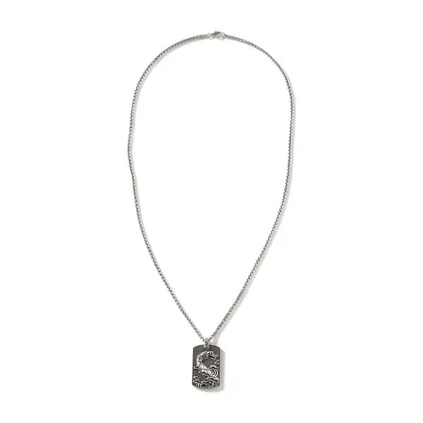 John Hardy Naga Heritage SS Tag Pend on 2.7mm box chain Kiefer Jewelers Lutz, FL