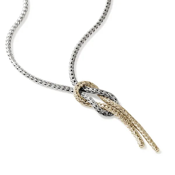 John Hardy 14KY and Sterling Silver Love Knot Necklace Image 2 Kiefer Jewelers Lutz, FL