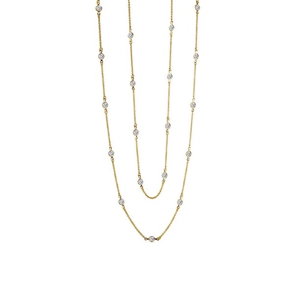 Simulated Diamond Milgrain Station Necklace Kiefer Jewelers Lutz, FL