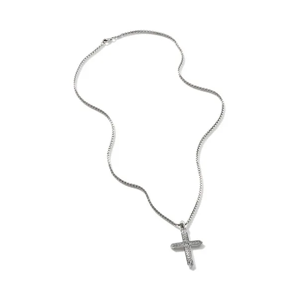 John Hardy SS Carved Chain with Cross Pendant Image 4 Kiefer Jewelers Lutz, FL