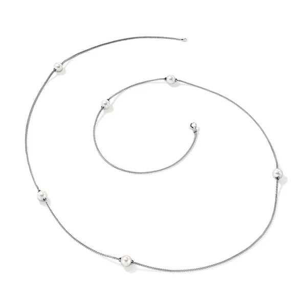 John Hardy SS Essential Pearl Station Necklace Image 3 Kiefer Jewelers Lutz, FL