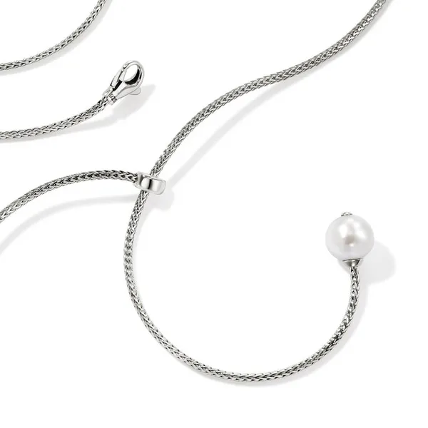 John Hardy Sterling Silver Essential Pearl Lariat Necklace Image 2 Kiefer Jewelers Lutz, FL