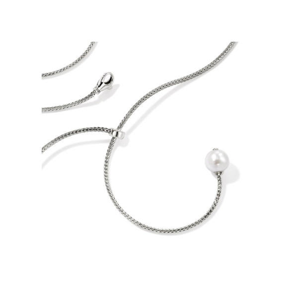 John Hardy Sterling Silver Essential Pearl Lariat Necklace Image 2 Kiefer Jewelers Lutz, FL