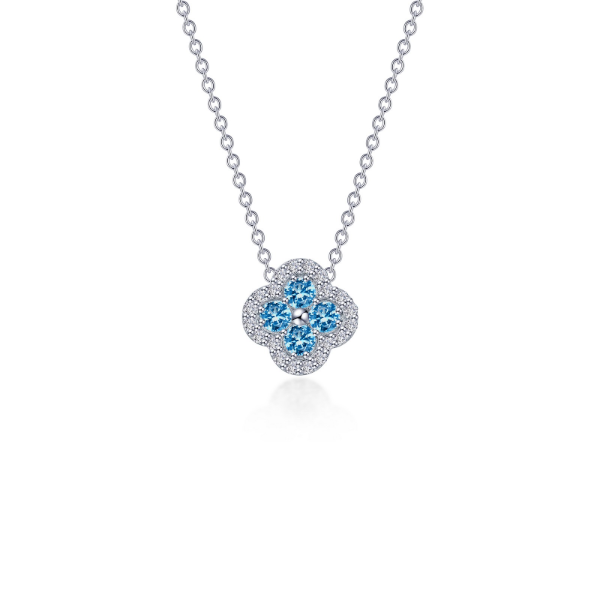 SS Simulated Diamond and Blue Topaz Clover Pendant Kiefer Jewelers Lutz, FL