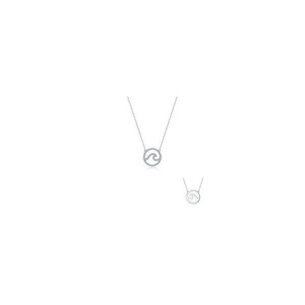 Sterling Silver and Simulated Diamonds Ocean Wave Pendant by Lafonn Kiefer Jewelers Lutz, FL