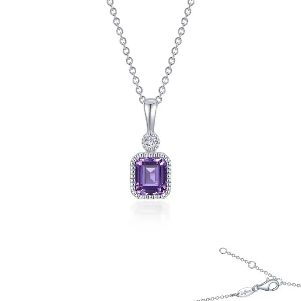 Sterling Silver Simulated Diamond and Amethyst Pendant Kiefer Jewelers Lutz, FL