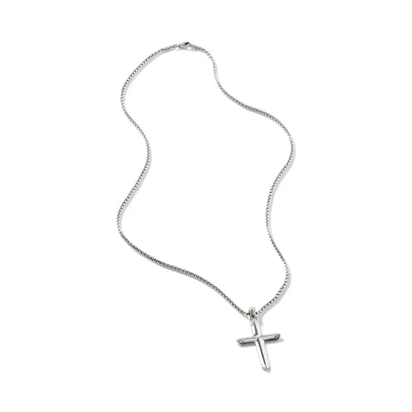 John Hardy SS Carved Chain with Cross Pendant Kiefer Jewelers Lutz, FL