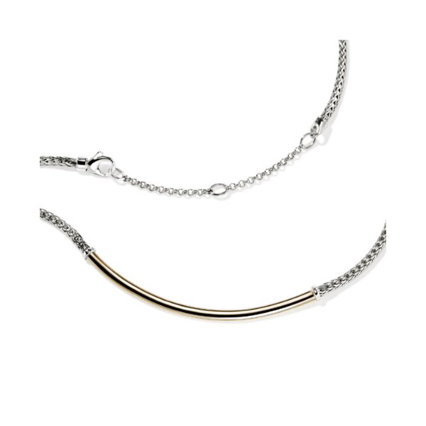 John Hardy 14KY and Sterling Silver Essentials Mini Chain Necklace Image 2 Kiefer Jewelers Lutz, FL
