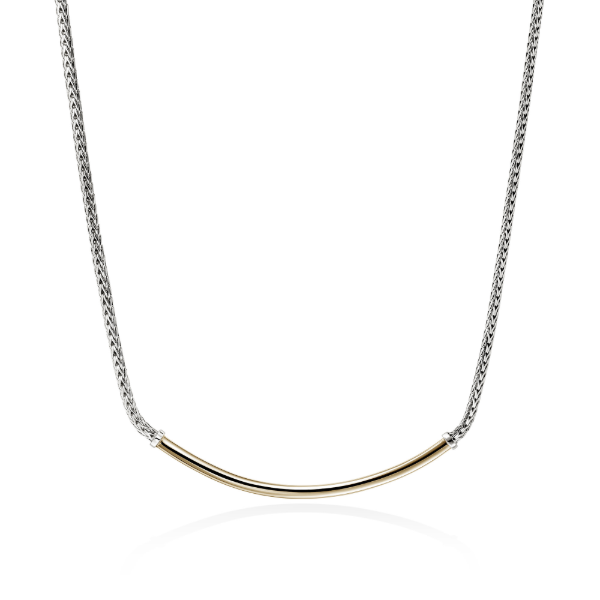John Hardy 14KY and Sterling Silver Essentials Mini Chain Necklace Kiefer Jewelers Lutz, FL