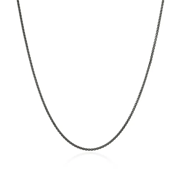 SS Satin Matte Black Rhodium Box Chain Necklace by John Hardy Kiefer Jewelers Lutz, FL