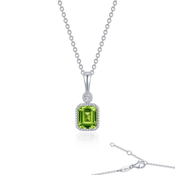 Sterling Silver Simulated Diamond & Peridot Necklace Kiefer Jewelers Lutz, FL