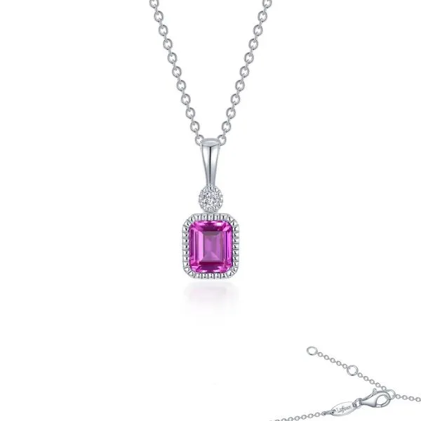 Sterling Silver Simulated Diamond and Tourmaline Pendant Kiefer Jewelers Lutz, FL