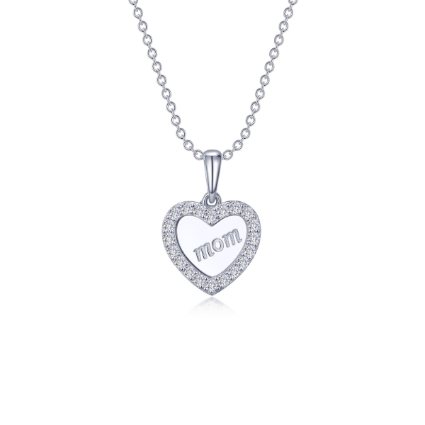 SS Simulated Diamond Mom Heart Pendant Kiefer Jewelers Lutz, FL